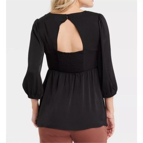 IIngrid & Isabel Elbow Sleeve Woven Back Cut Out Maternity And Beyond Top  XXL - Picture 4 of 14